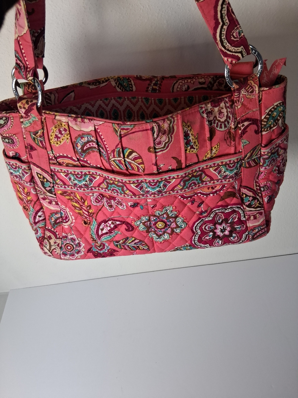 Vera Bradley Call Me Coral Stephanie Quilted Floral Shoulder Bag - Picture 6 of 9